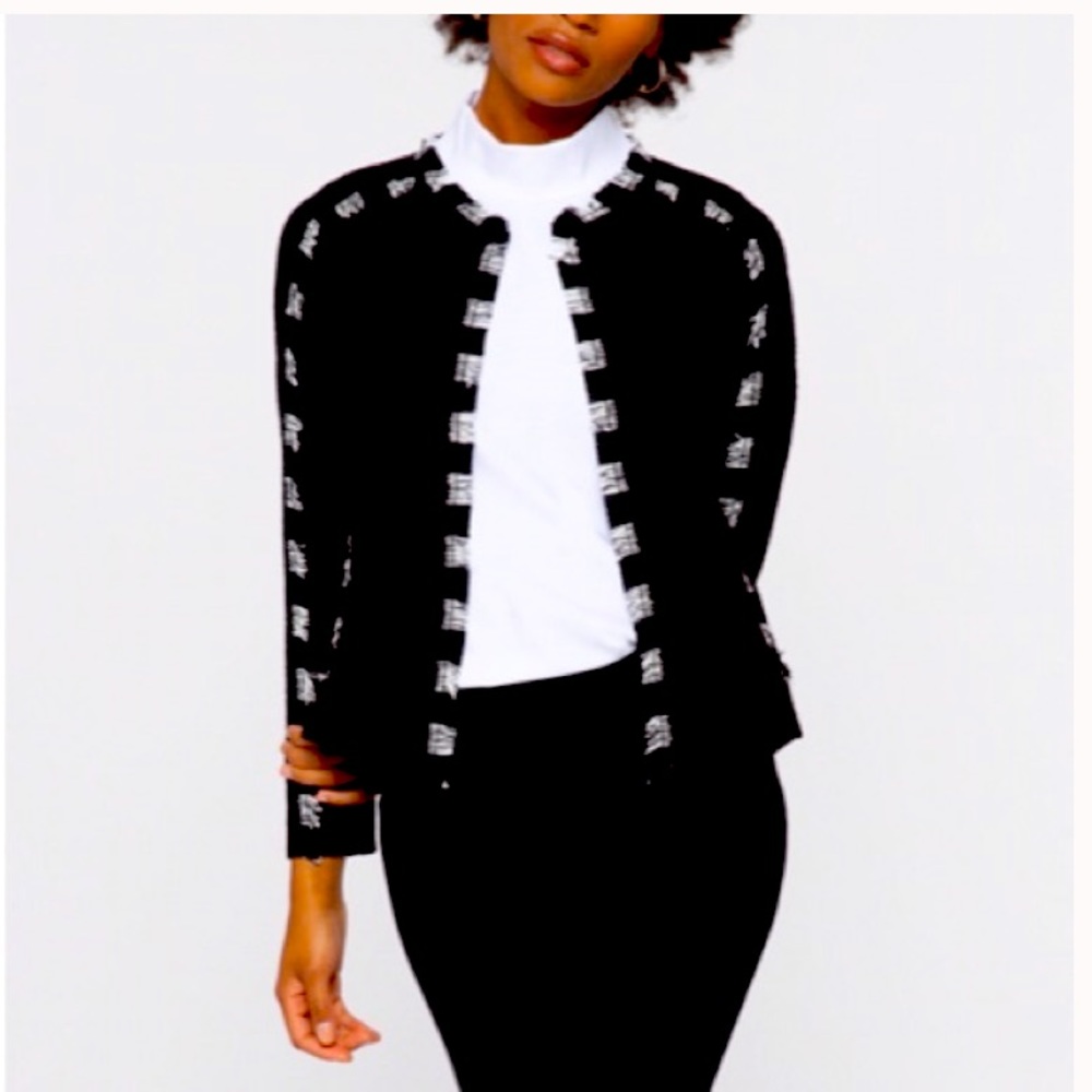 NIC + ZOE Open Front Chenille Jacket Sz L